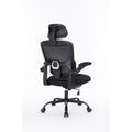 Ergonomic Mesh Office Chair With 3D Adjustable Lumbar Support, High Back Desk Chair With Flip Up Arms, Executive Computer Chair Home Office Task Swivel Rolling Chairs For Adults Cushion Metal Solid Black Office Sponge Dry Clean Round Handle Office Chairs