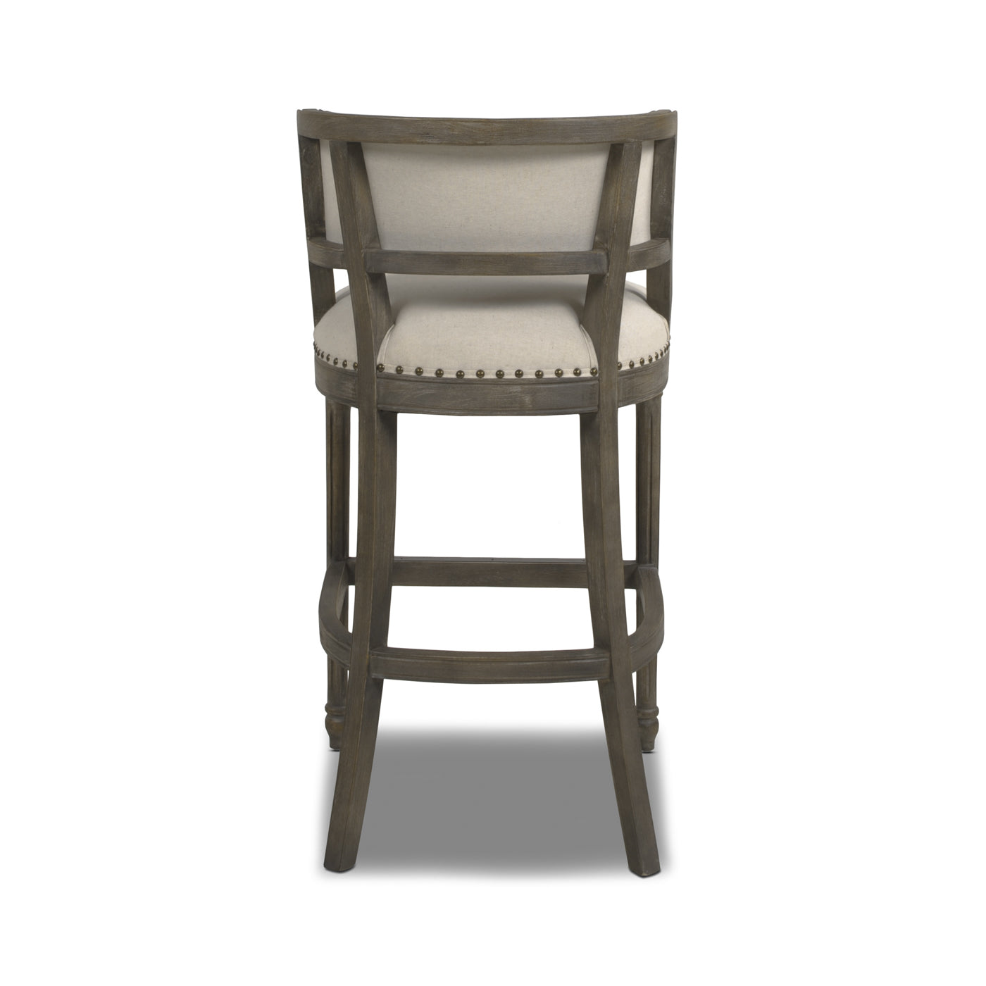 Paris 30.5 Farmhouse Bar Stool With Backrest, Light Beige Linen Beige Foam Linen