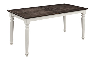 Mountina Brown And White Gathering Dining Table With Leaf Brown White Solid Wood