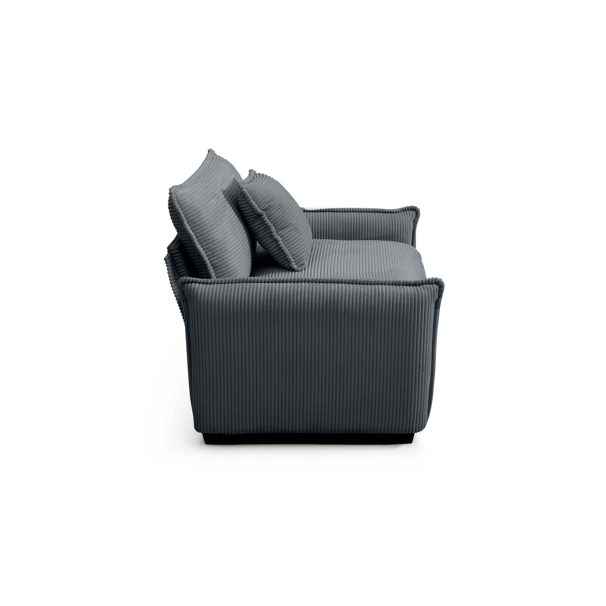 3 Piece Comfortable Oversized Sectional Sofa, One Single Sofa And One 2 Seater Sofa And One 3 Seater Sofa ,Grey Corduroy Deep Seat Sofa Grey Corduroy 6 Seat