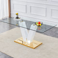 Large Modern Minimalist Rectangular Glass Dining Table For 4 8 People With 0.39