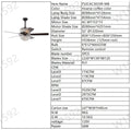 52 Inch Dual Crystal Shade Ceiling Fan With 5 Wood Blades, Two Color Fan Blade, Ac Motor, Remote Control, Reversible Airflow, Multi Speed, Adjustable Height, Traditional Ceiling Fa No Include Bulbs Matt Black American Design,American