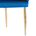 Luxury Handmade Accent Chair With Gold Legs, Modern Velvet Armchair For Living Room And Bedroom Blue Foam Velvet