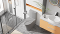 Matte Grey Elongated One Piece Toilet Dual Flush 1.1 1.6 Gpf Water Saving Comfort Seat Height, Map 1000G,Grey Grey Modern Porcelain