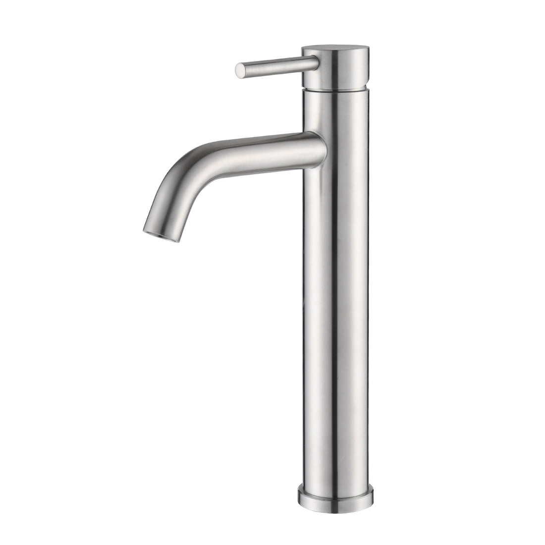 Bathroom Modern Tall Faucets Single Handle One Hole Lavatory Bathroom Sink Faucet Brushed Nickel Cartridge Valve Bathroom 1 Hole Faucets Stainless Steel