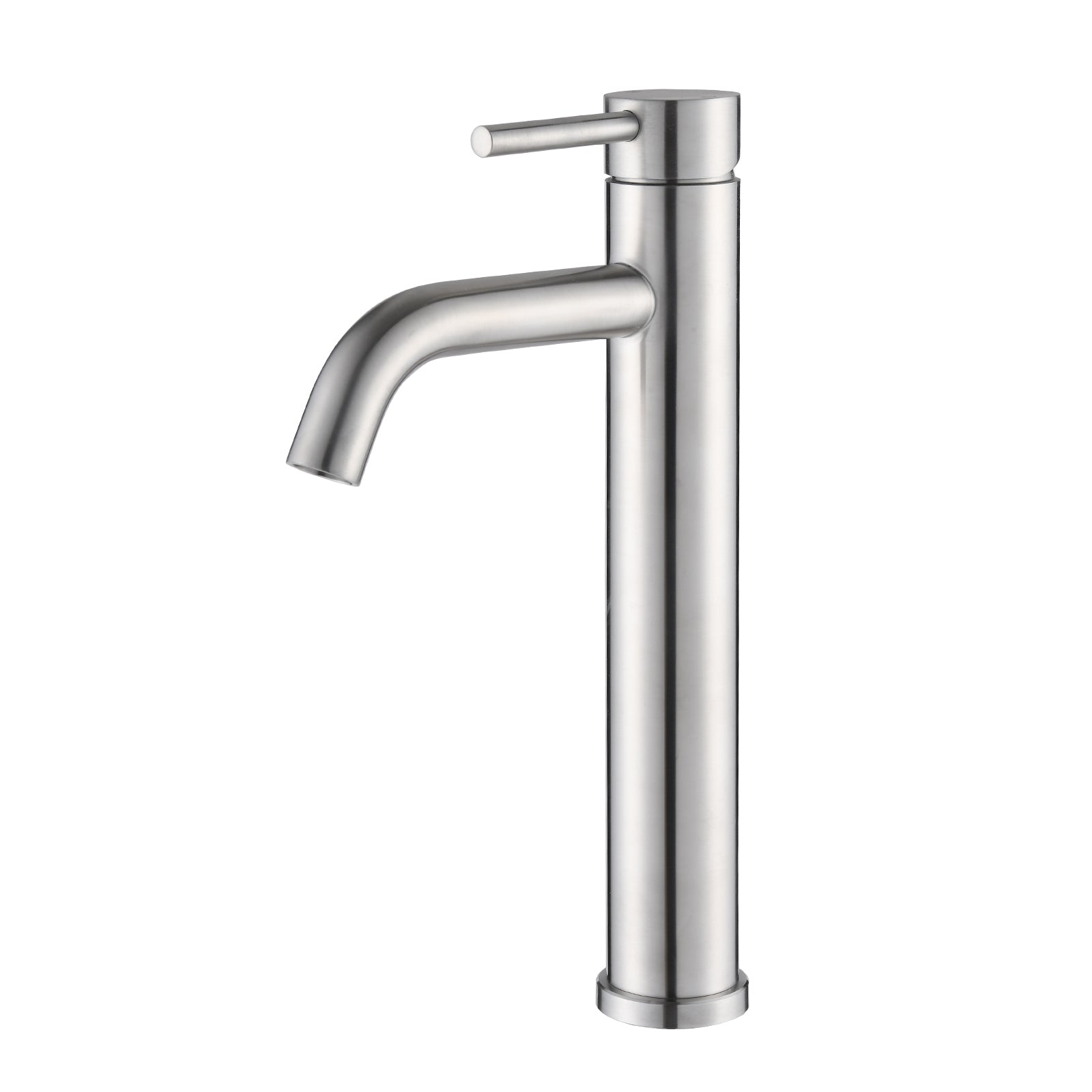 Bathroom Modern Tall Faucets Single Handle One Hole Lavatory Bathroom Sink Faucet Brushed Nickel Cartridge Valve Bathroom 1 Hole Faucets Stainless Steel