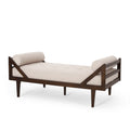 Chaise Lounge Beige Fabric