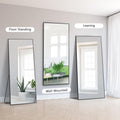 Dolonm 64X21 Inch Full Length Mirror, Aluminum Alloy Frame Floor Mirror, Large Mirror Free Standing Hanging Or Leaning, Full Body Mirror For Living Room, Bedroom, Cloakroom, Hallway, Black Black Mirror