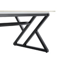 A Modern Minimalist Style Marble Patterned Coffee Table With Black Metal Legs. Computer Desk. Game Table. Tea Table. Ct Xx White Black Sintered Stone