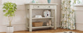 Retro Console Table With Drawer And Two Sturdy Shelves For Entryway, Living Room Gray Wash Gray Wash Mdf,Rubber Wood