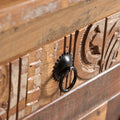 Carved Side Table Natural Wood