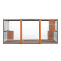 Detachable Cat Enclosure With Waterproof Roof And 3 Jumping Platforms, Orange Orange Wood