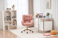 005 Teddy Fabric 360 Swivel Home Office Chair With Gold Metal Base And Universal Wheels,Pink Solid Pink Office Sponge Wipe Clean Modern Office Chairs Tufted Back Foam Swivel Teddy