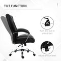 Vinsetto High Back Home Office Chair, Computer Desk Chair With Lumbar Back Support And Adjustable Height, Black Black Linen
