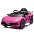 12V Kids Ride On Car W Parents Remote Control,Licensed Lamborghini Aventador Xago,Hydraulic Pressure Door,Slow Start,Early Education,Bluetooth,Adjustable Volume,Mp3,Usb,Led Lights For Kids Aged 2 4. Pink 50 99 Lbs Polypropylene