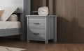 Vintage Two Drawer Wooden Nightstand, Simple And Generous, Large Storage Space,Light Gray Light Gray Particle Board Mdf