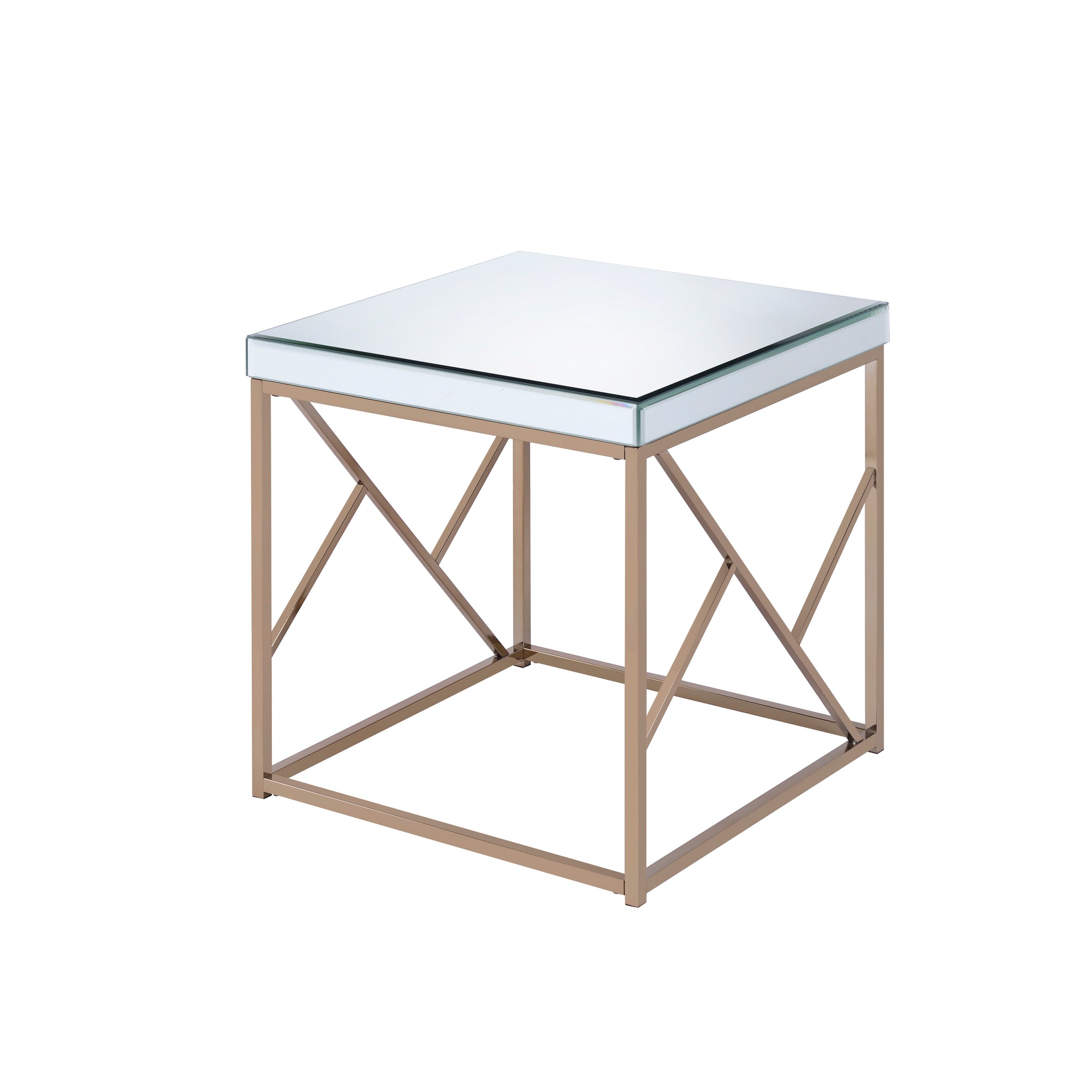 Evelyn End Table White White Iron