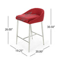 Counter Stool2Pcs Set Red Fabric