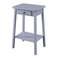 Grey End Table With Bottom Shelf Grey Primary Living Space Rectangular Wood