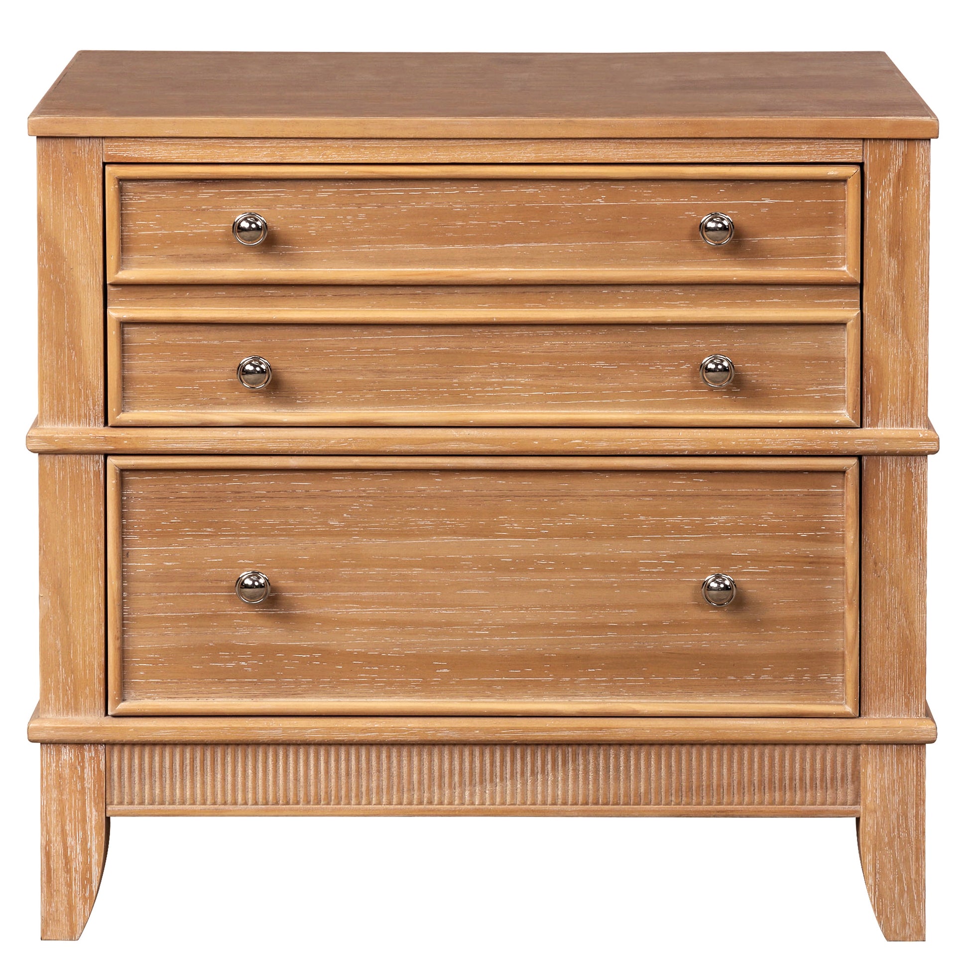 Hazel 3 Drawer Hazel 3 Drawer Side Table For Living Room, Hallway, Entryway Old Sku:Wf195778Aad Natural Solid Wood