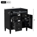 30'' Bathroom Vanity Without Top Sink, Modern Bathroom Storage Cabinet With 2 Drawers And A Tip Out Drawer Not Include Basin Black Bathroom Solid Wood Mdf