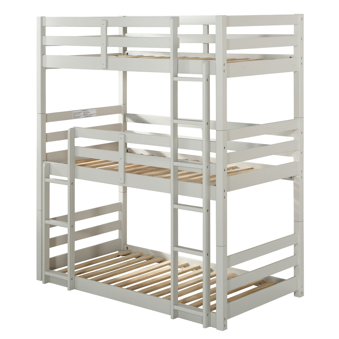 Light Grey Twin Triple Bunk Bed Light Grey Gray Bedroom Wood