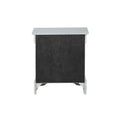 Louis Philippe Platinum Finish Nightstand Silver Grey Synthetic Wood