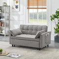 54.30 Inch Double Two Seat Casual Sofa With Pull Out Bed, Living Room Furniture, Light Grey Gray Corduroy 2 Seat