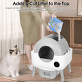 Self Cleaning Litter Box 2.2Lb 23Lb Cat Can Use, 100L Automatic Cat Litter Box Self Cleaning, Extra Large For Multiple Cats, Anti Pinch, All Clumping Litter Can Use, With Garbage Bags, App Control