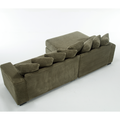 Arrived Oversized Two Piece Couches, L Shaped Sofa, Corduroy, Left Chaise Daybed,With Armrests,Eight Throw Pillows,Corner Sofa,Easy To Assemble, Green Green Polyester Wood Primary Living Space Medium Soft Pillow Back Modern Square Arms Wood 3 Seat