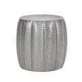 Metal Drum End Table Antique Silver Primary Living Space Contemporary Coffee & End Tables Iron
