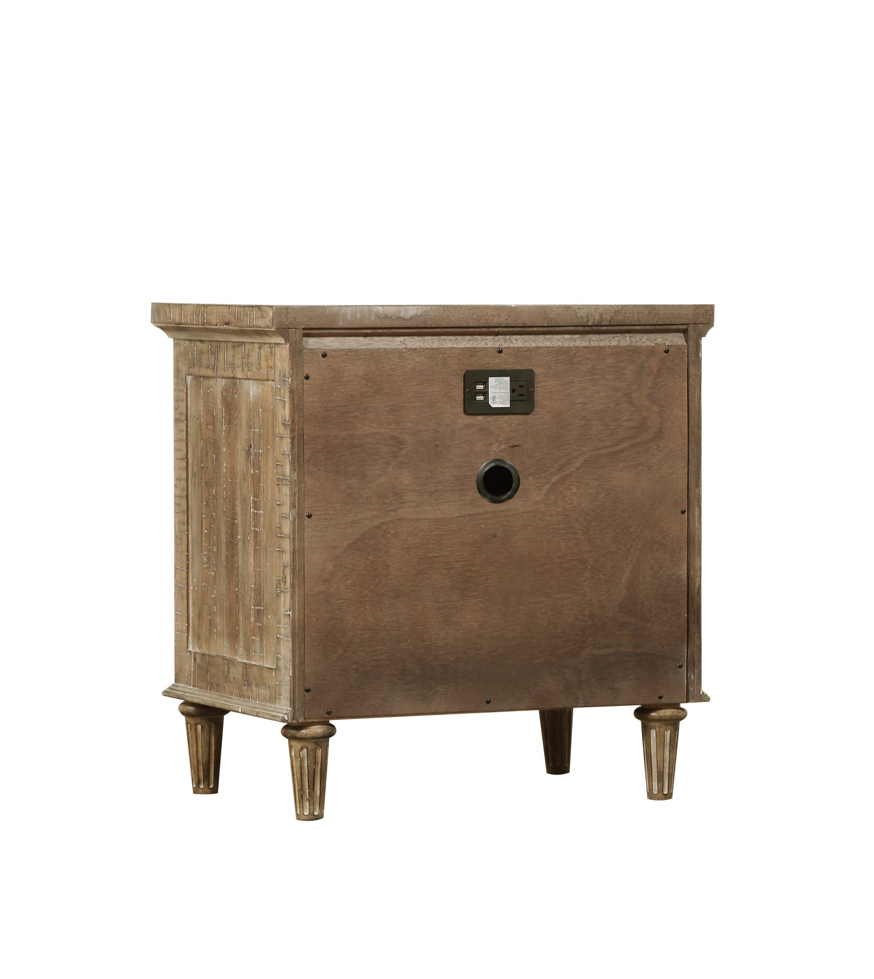 Ludin Taupe 2 Drawer Nightstand Taupe Solid Wood