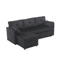 United We Win Furniture, Modular L Shaped Sofa, Modular Long Sofa With Reversible Chaise Lounge, Sofa Bed, Sleeper Sofa, Modular Sofa Combination With Storage Seats. Black Velvet 3 Seat