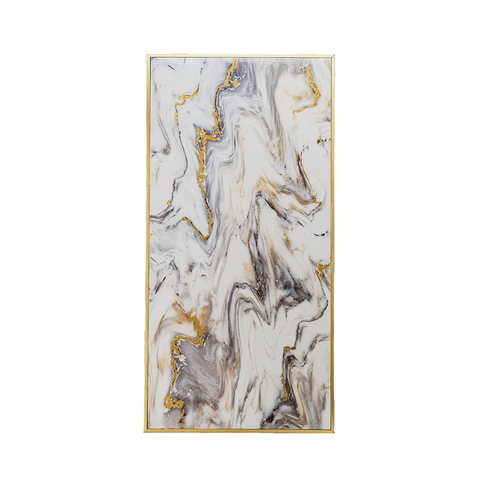 23.6X1.8X47.2" Marble Pattern Wall Art Multicolor Mdf