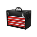 Tool Chest, 5 Drawer Rolling Tool Storage Cabinet With Detachable Top Tool Box, Liner, Universal Lockable Wheels, Locking Mechanism, Metal Tool Cart For Garage Workshop Black Red Steel