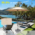 7.5Ft Patio Umbrella, Outdoor Table Umbrella With Push Button Tilt And Crank, Uv Protection Waterproof Market Sun Umbrella With 6 Sturdy Ribs For Garden, Deck, Backyard, Pool Beige Beige Round Uv Resistant Umbrellas Aluminium