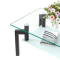 Rectangle Black Glass Coffee Table Clear Coffee Table Modern Side Center Tables For Living Room Living Room Furniture Black Glass