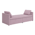Modern Upholstered Chaise Lounger Daybed Small Single Daybed With 2 Drawers, No Mattress Needed, Perfect For Living Rooms & Home Office, Linen Fabric, Pink Pink Linen