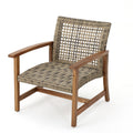 Hampton Wood Wicker Club Chair Set Of 2 Natural Grey Wood