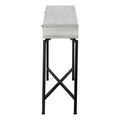 Accent Table, Console, Entryway, Narrow, Sofa, Storage Drawer, Living Room, Bedroom, Grey Laminate, Black Metal, Contemporary, Modern Grey Particle Board