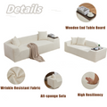 Arrived 2 Piece Boucle Cloud Sofa Set, Upholstered Sofa Set, Modern 3 Seater And 2 Seater Sofa With Mdf End Table For Living Room ,Apartment,3 2 Couch,Boucle,Beige Beige Polyester Primary Living Space Soft Tight Back Modern Square Arms Foam Upholstered 5