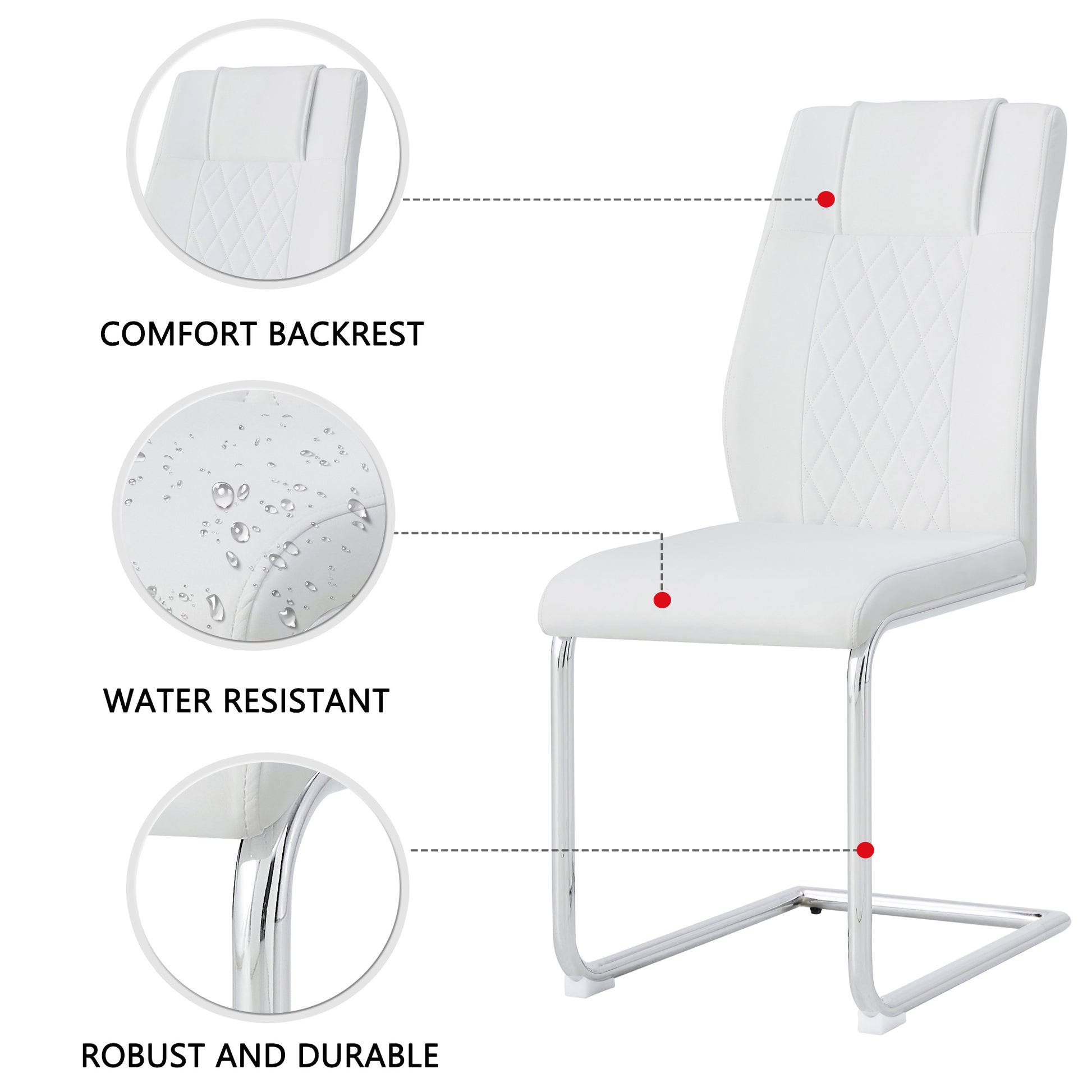 1 Table And 6 Chairs Set.Large Rectangular Table, Equipped With 0.39 Inch Tempered Glass Table Top And Mdf Table Legs.Paired With 6 Chairs With Faux Leather Padded Seats And Metal Legs.F 907,C 001 Transparent Mdf Glass