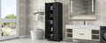 Storage Cabinet With Two Doors For Bathroom, Office, Adjustable Shelf, Mdf Board, Black Black Mdf