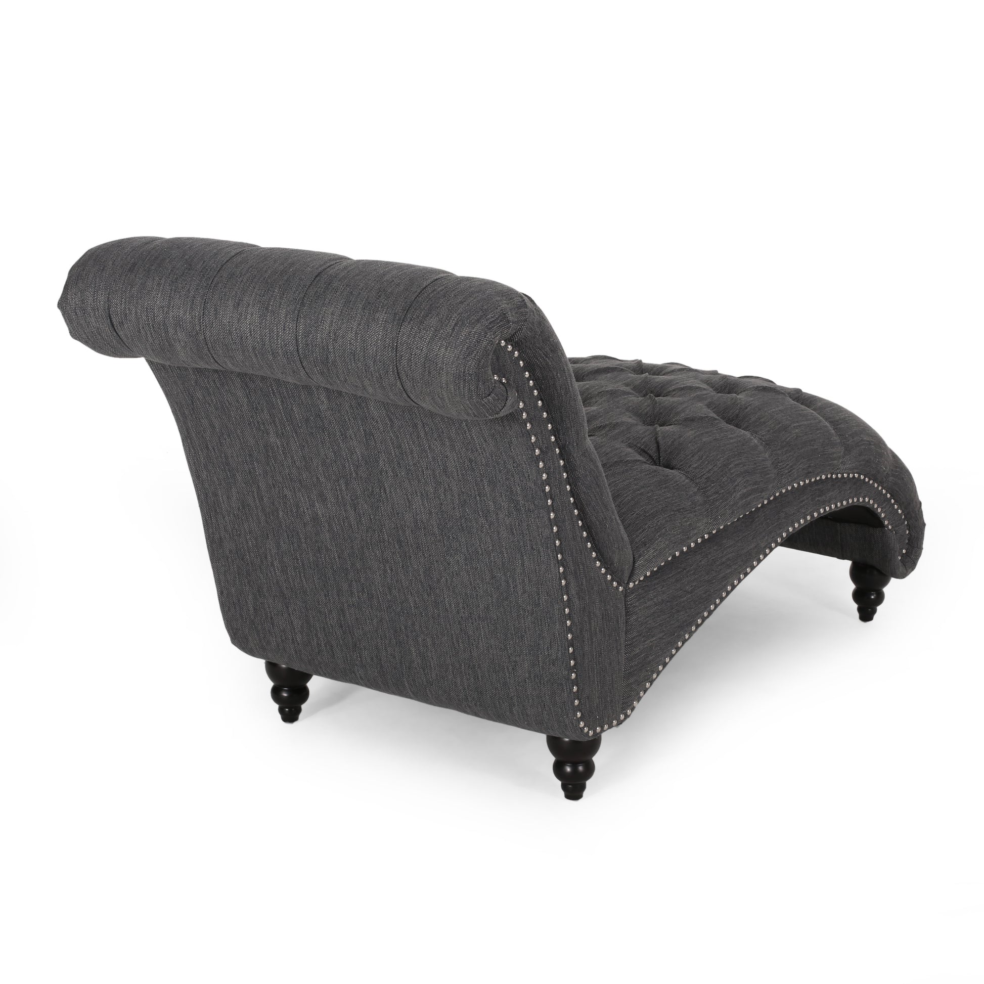 Chaise Lounge Charcoal Fabric 1 Seat