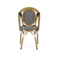 French Bistro Chair White Black Rattan