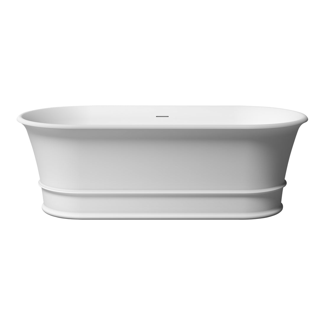 67" Free Standing Artificial Stone Solid Surface Bathtub White Oval Bathroom Freestanding Tubs Matte 61 69 In Modern Soaking Center Solid Surface Solid Surface