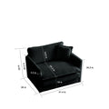 Comfy Deep Single Seat Sofa Upholstered Reading Armchair Living Room Chair Black Chenille Fabric1 Toss Pillow Black Chenille 1 Seat