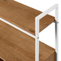 Modern Industrial Metal And Wood 3 Cubby Storage Console English Oak White Mdf Mdf