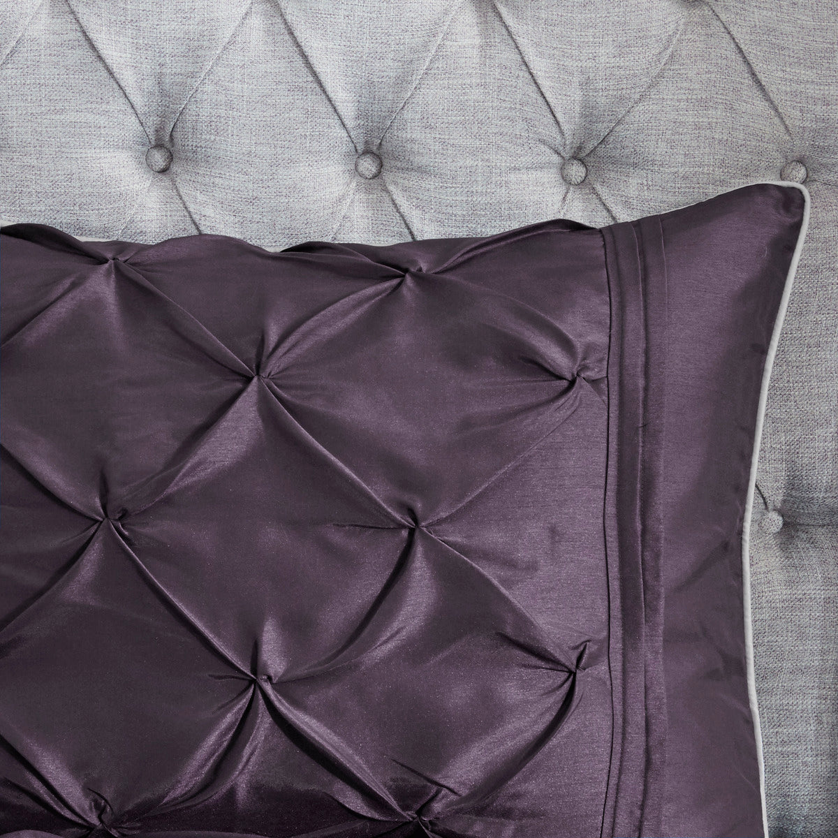 7 Piece Tufted Comforter Set Plum Cal King California King Plum Polyester