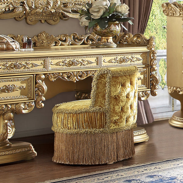 gold dressing table stool The champagne gold vanity stool